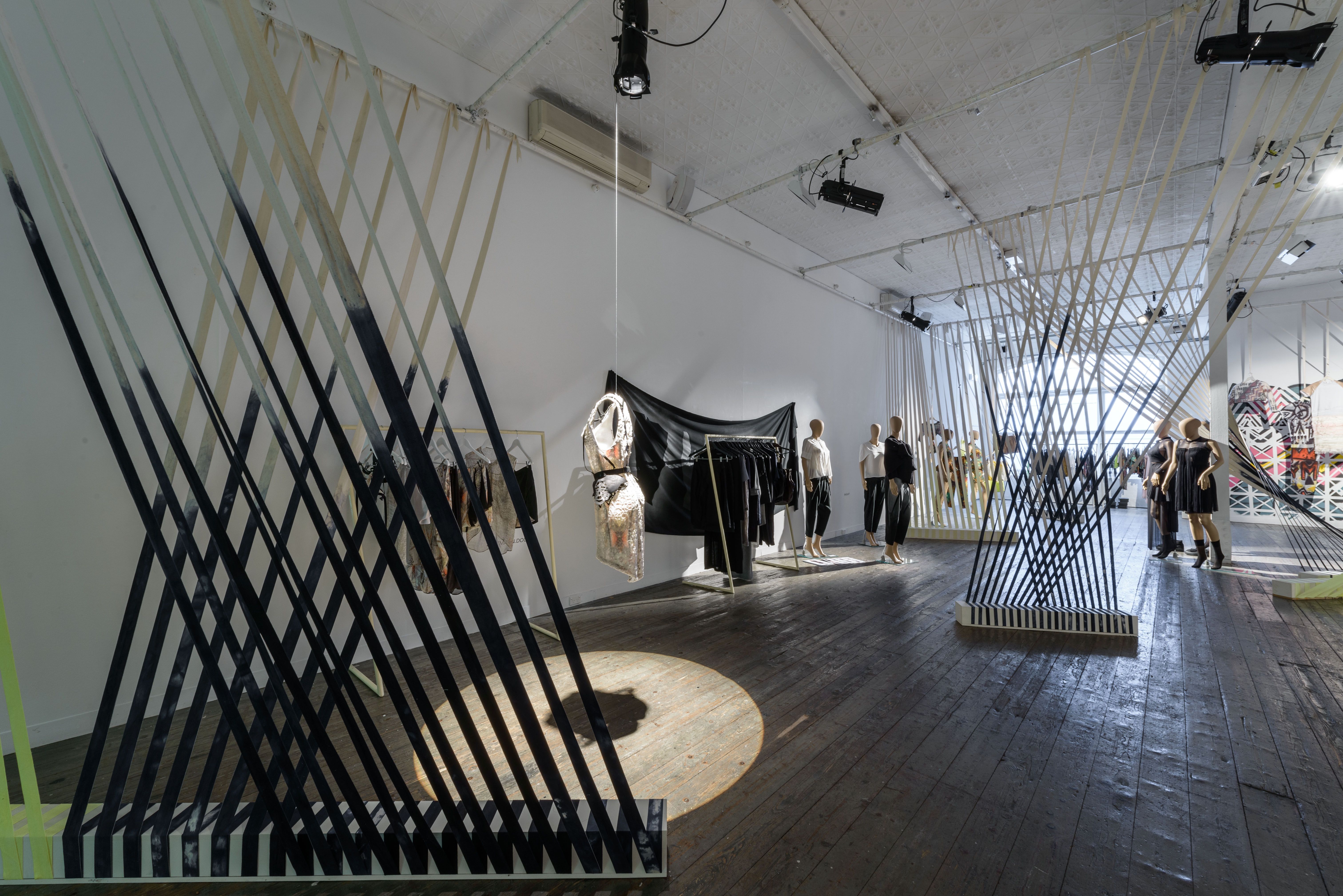 Melbourne Fashion Week Student Designer Exhibition - exhibition design, fabrication and installation, event production - 1000 Pound Bend, Melbourne, Australia