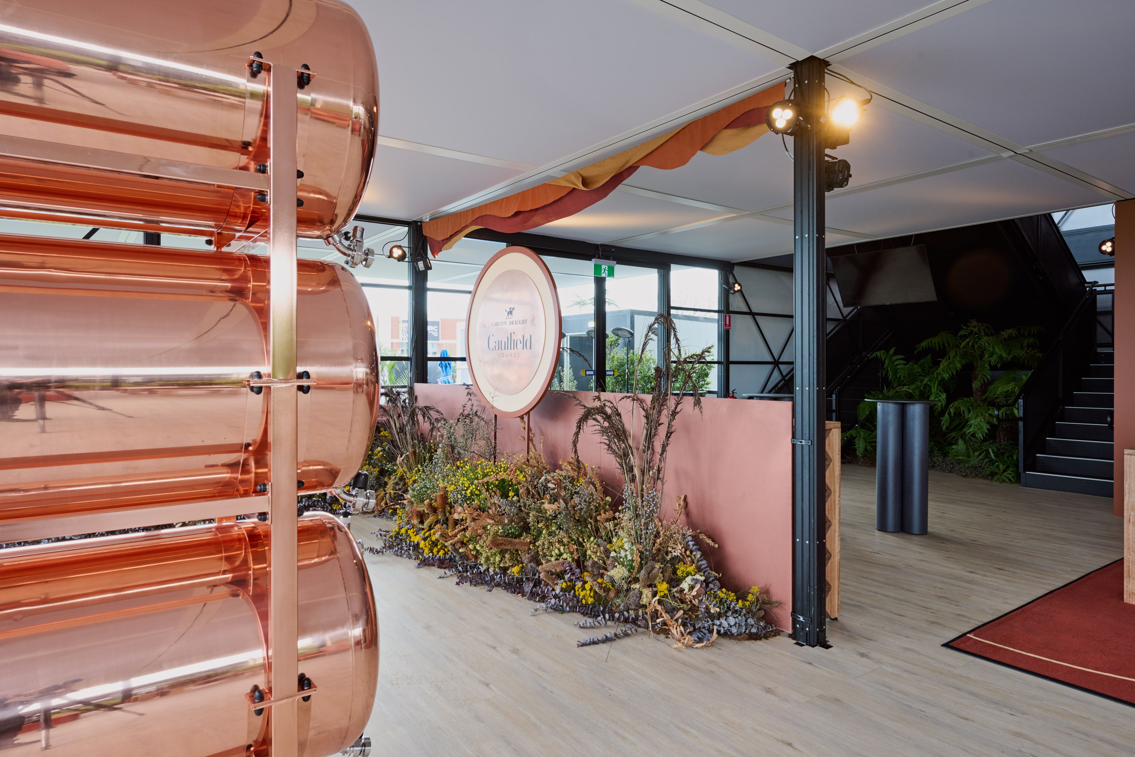 Carlton Draught Caulfield Lounge - hospitality interior design, event and activation - Caulfield Racecourse, Melbourne, Australia
