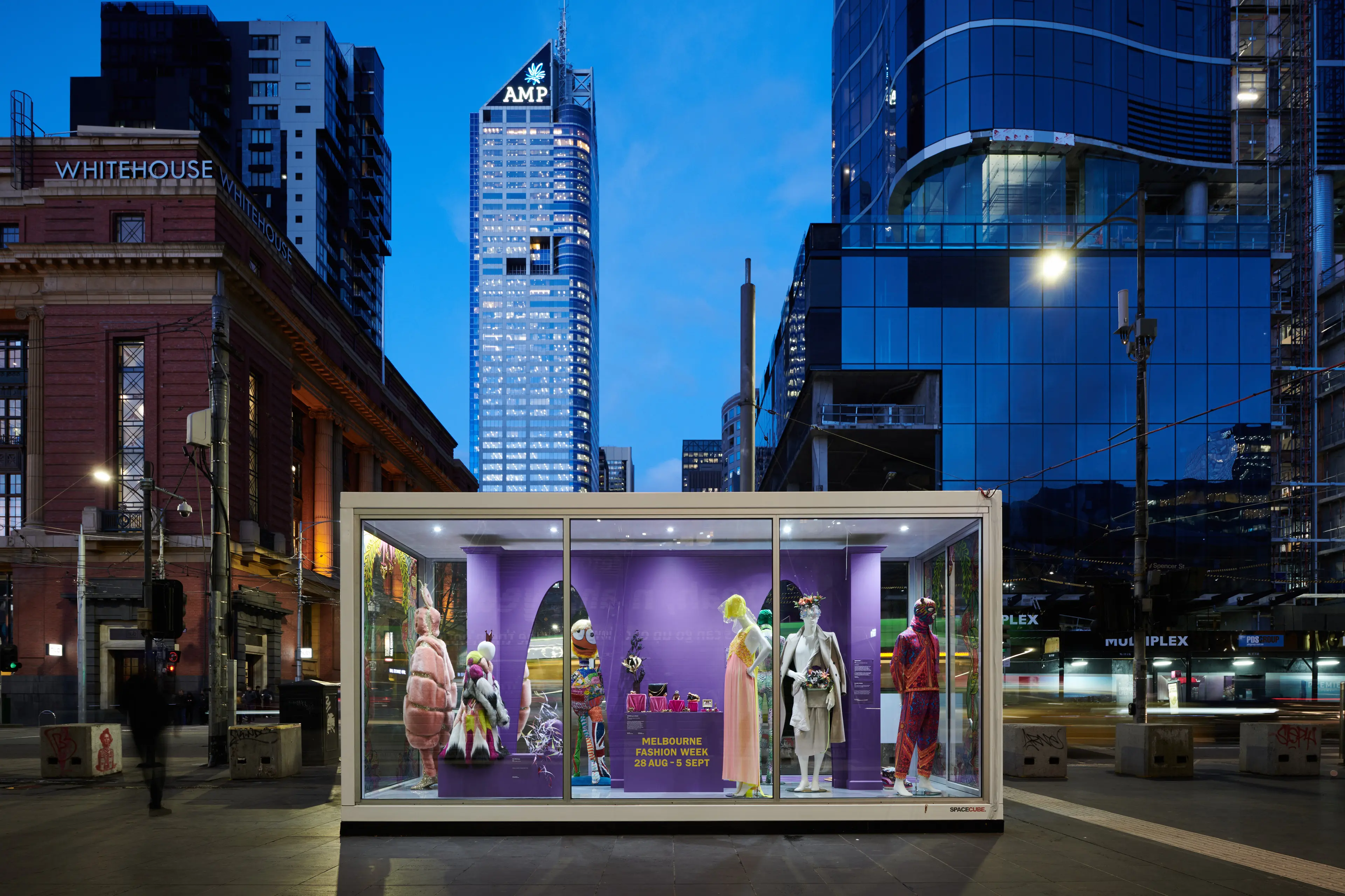 Melbourne Fashion Week Capsules - event and production, fashion exhibition design - Collins Place, Melbourne, Australia