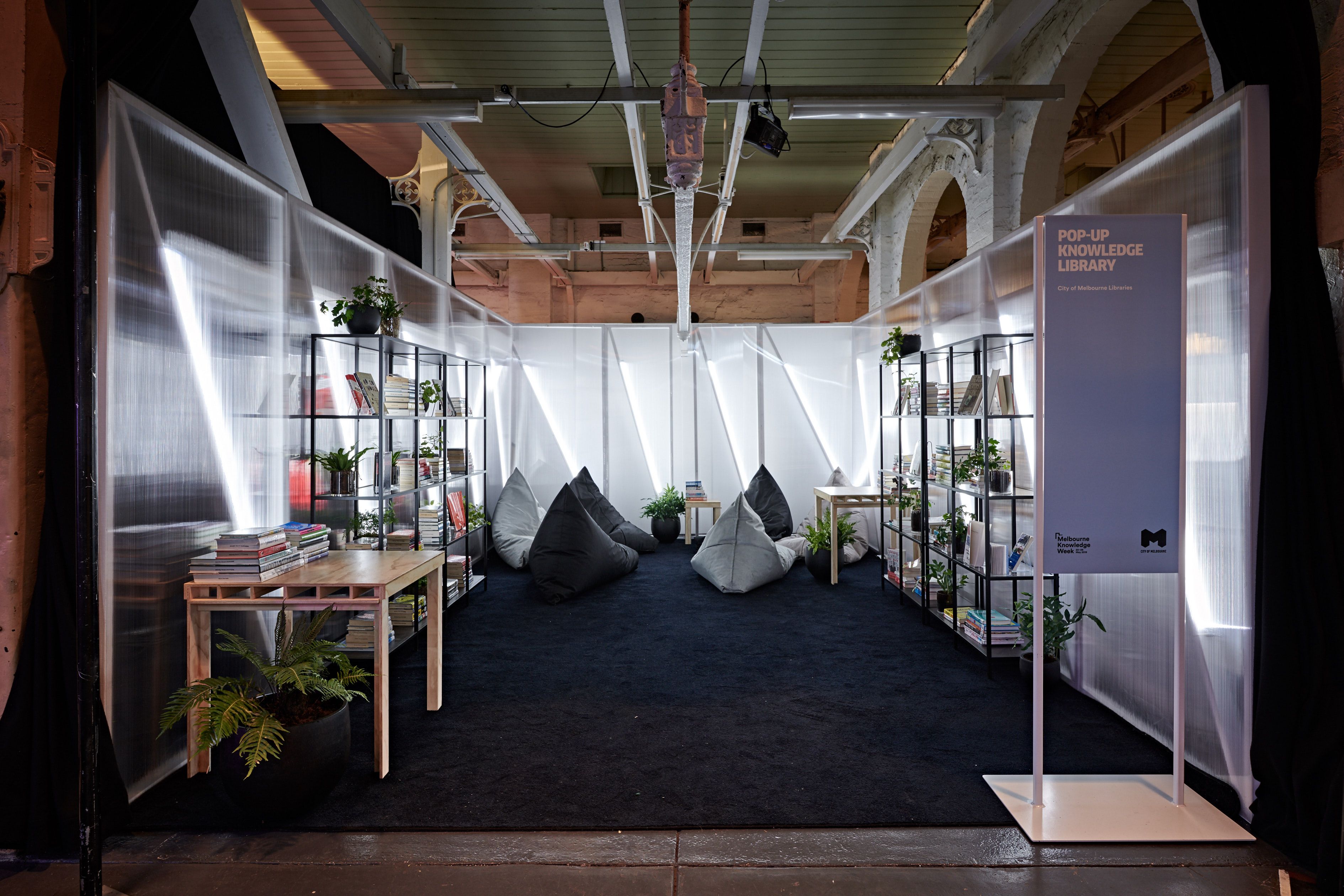 Melbourne Knowledge Week - event management and production, exhibition design, fabrication and installation - Meat Market Art Centre, Australia