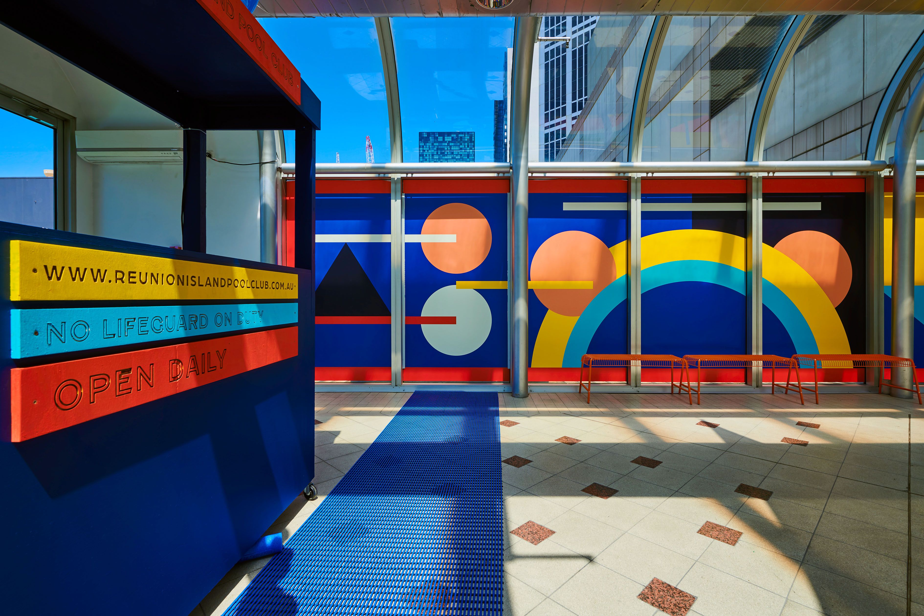 Reunion Island Pool Club - hospitality interior design, build and fitout, production - Melbourne, Australia