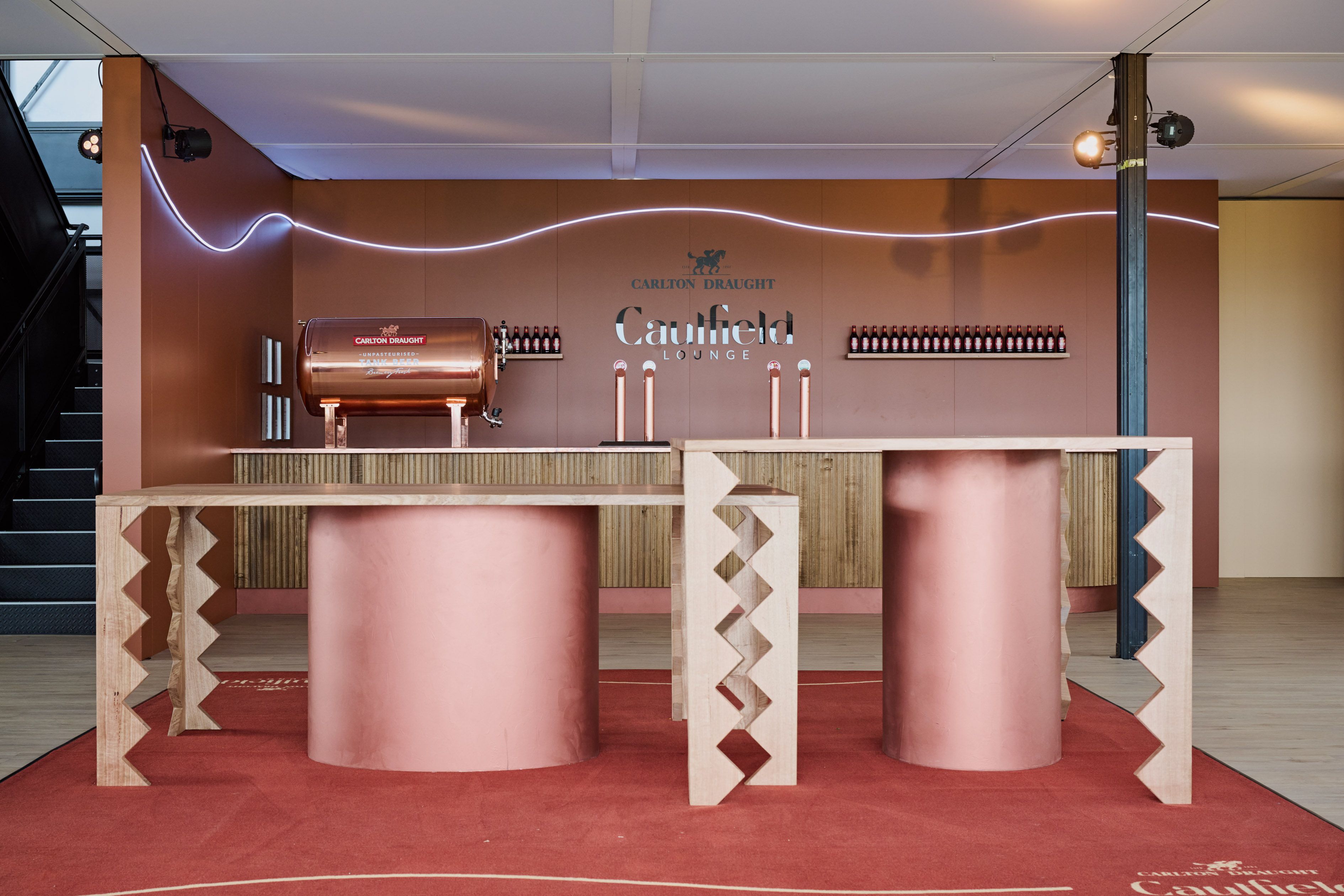 Carlton Draught Caulfield Lounge - hospitality interior design, event and activation - Caulfield Racecourse, Melbourne, Australia