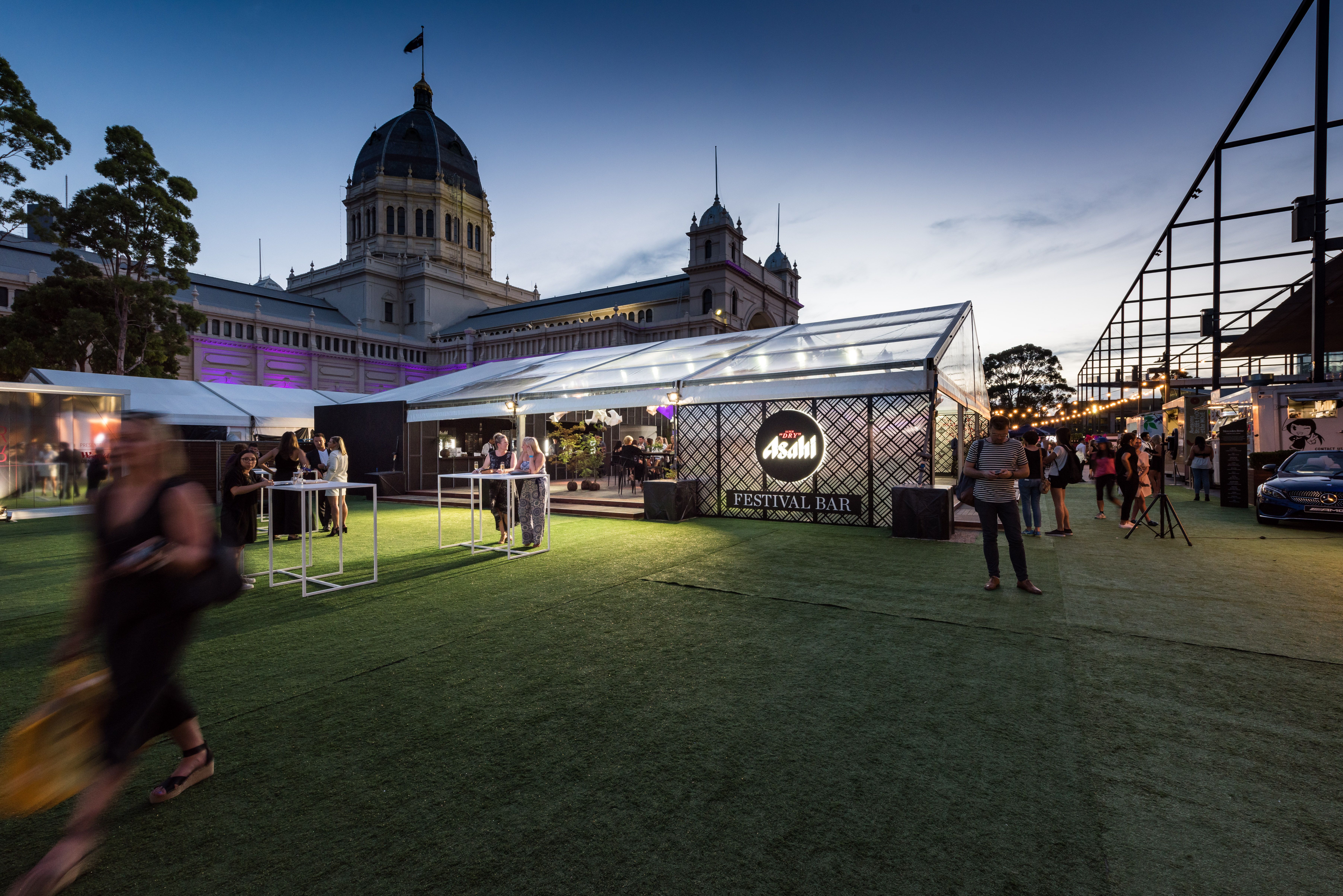 Virgin Australia Melbourne Fashion Festival Asahi Bar - brand activation, fabrication and fitout, event management and production - The REB Plaza, Melbourne, Australia