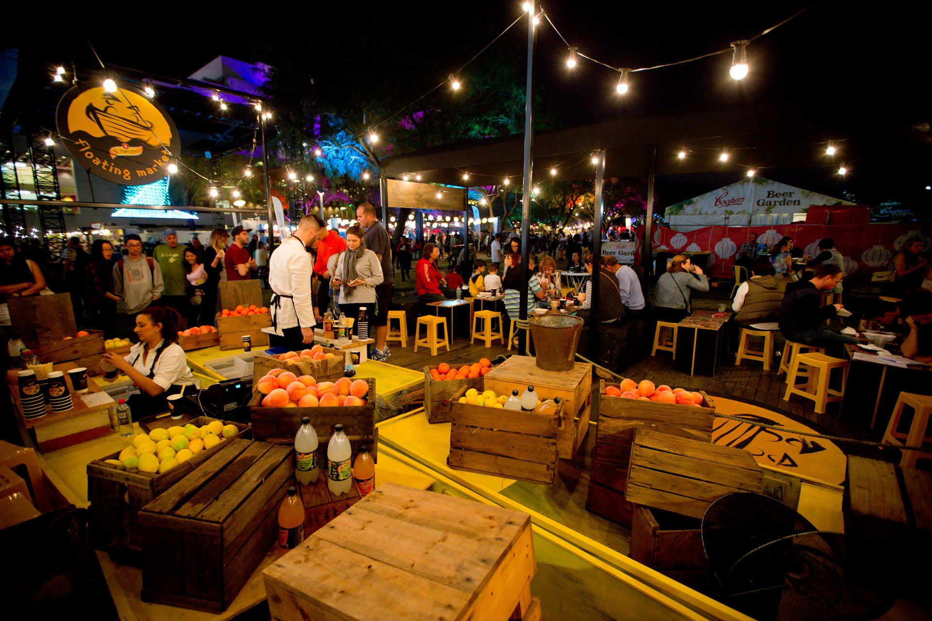 Schweppes Night Noodle Market - brand activation, event design and production, build and installation - Brisbane, Sydney, Melbourne, Australia