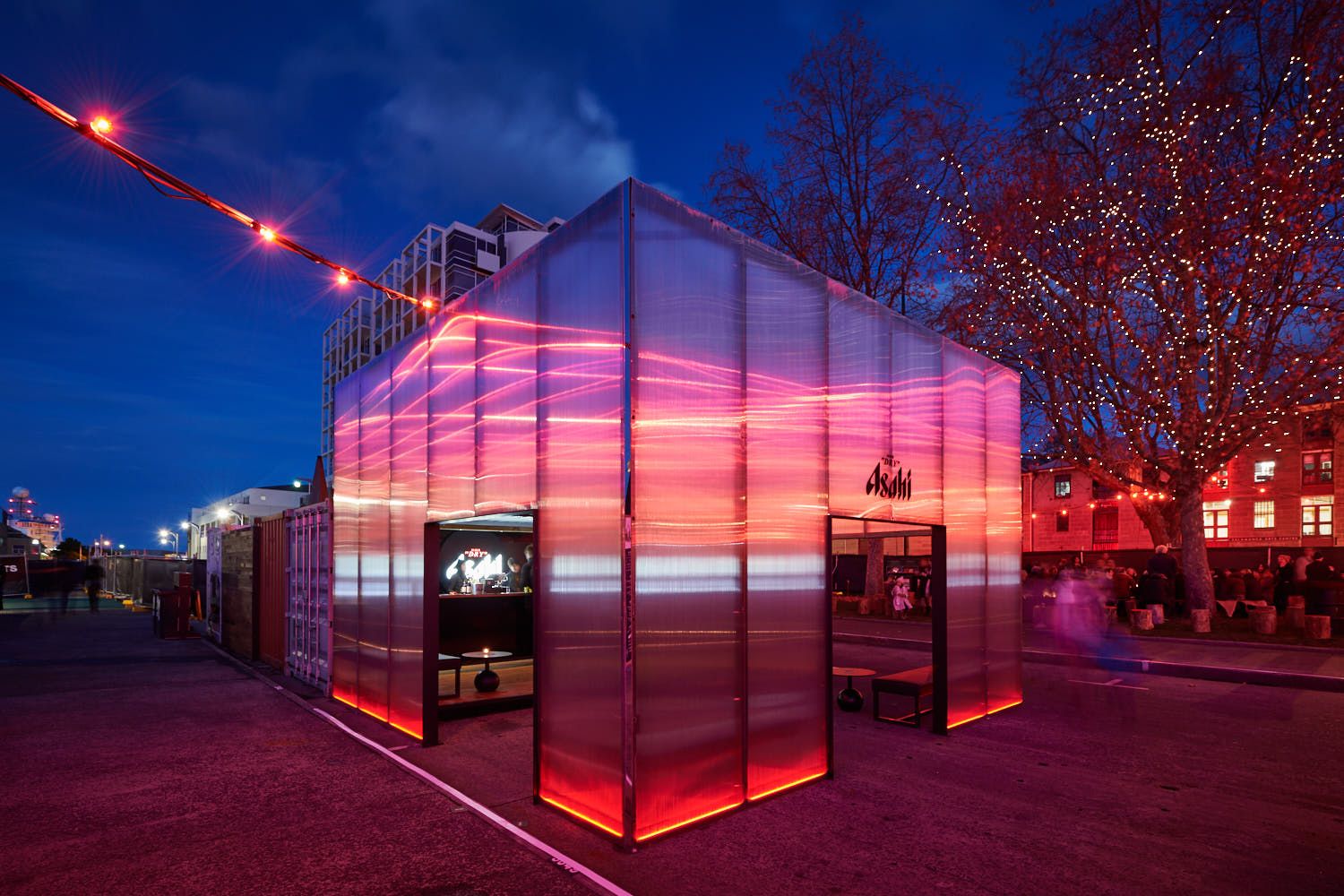 Asahi x Dark Mofo - brand activation, hospitality interior design, event production, build - Hobart, Tasmania, Australia