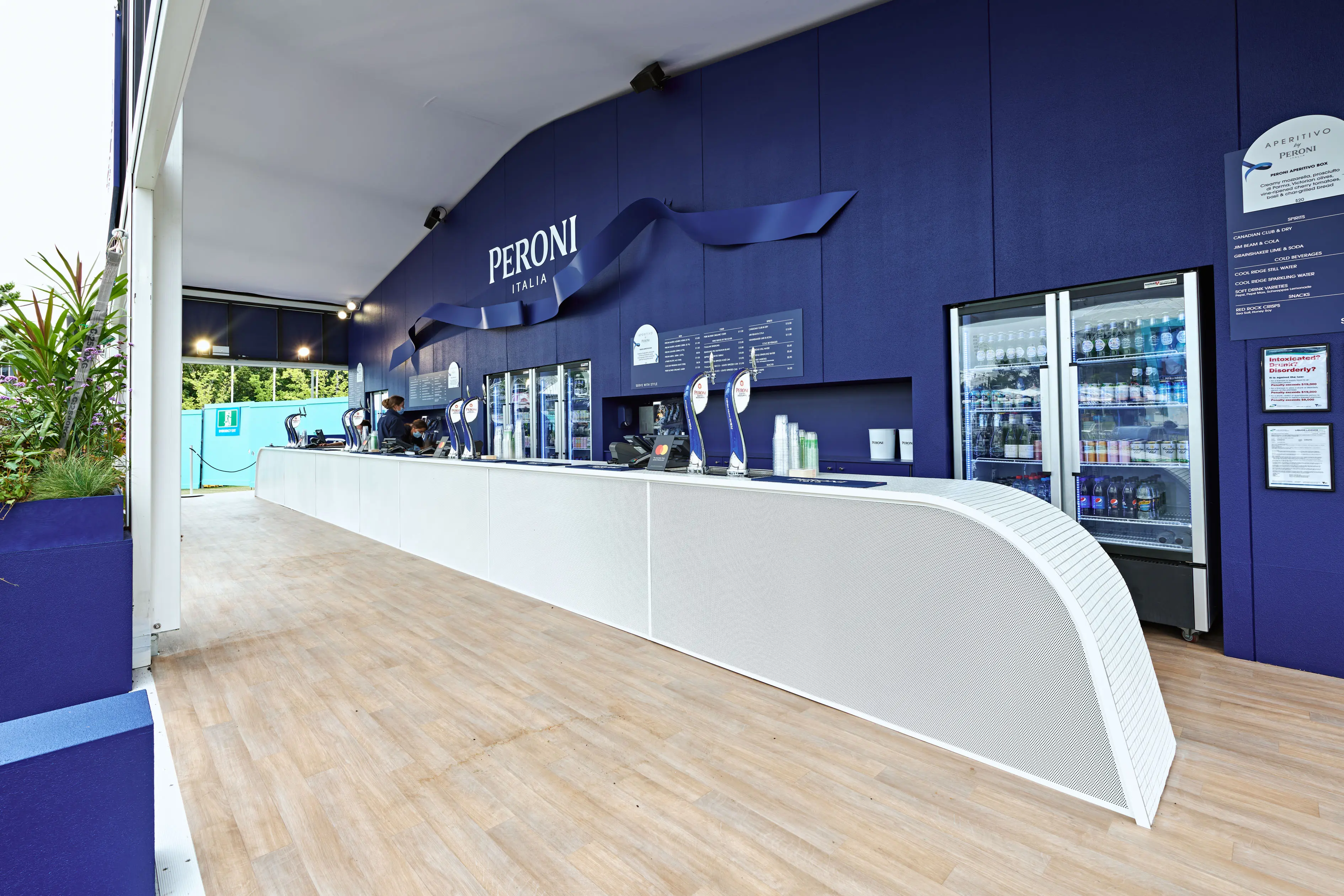 Peroni Australian Open - brand activation, event production, fabrication and build - Melbourne Park, Australia