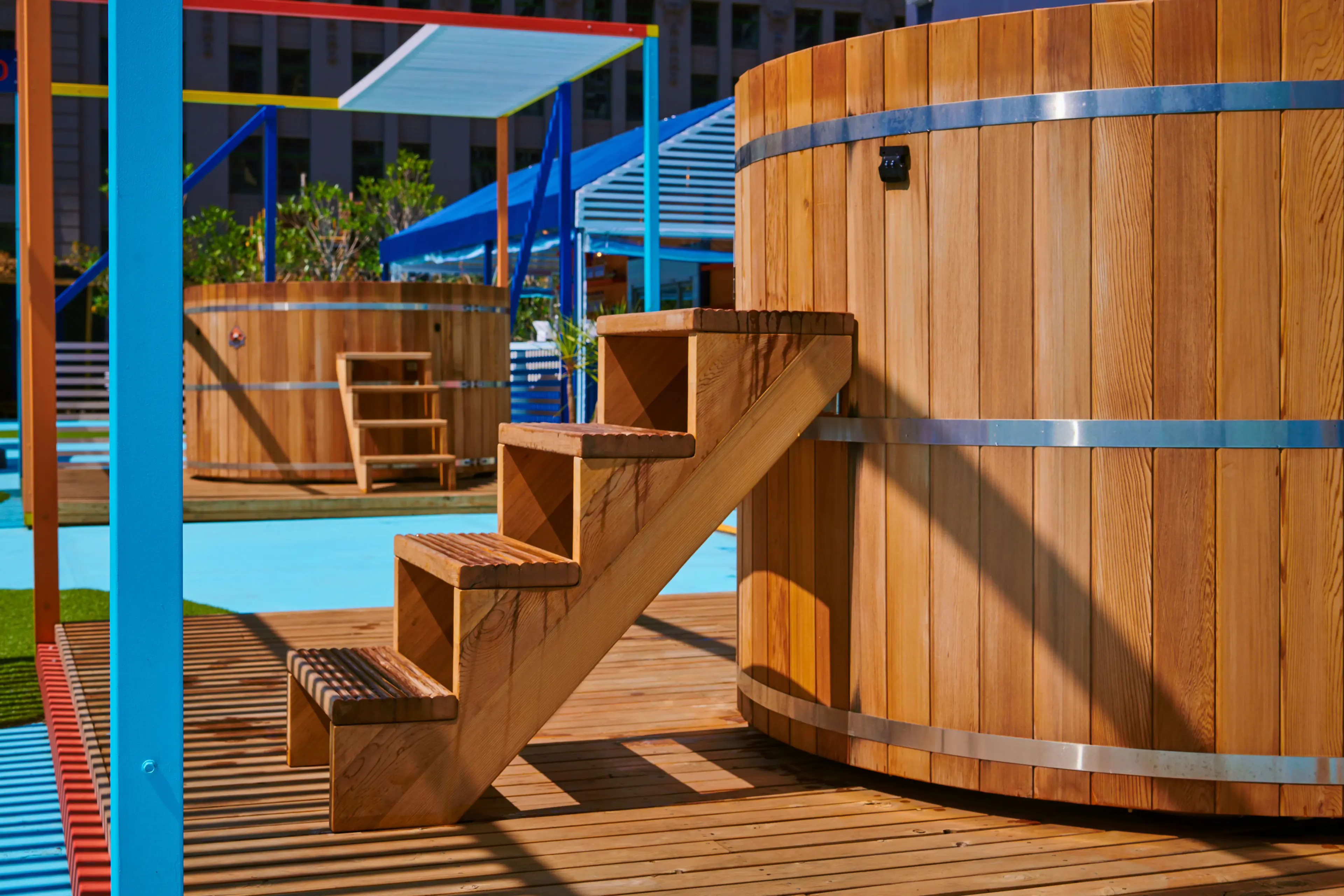Reunion Island Pool Club - hospitality interior design, build and fitout, production - Melbourne, Australia