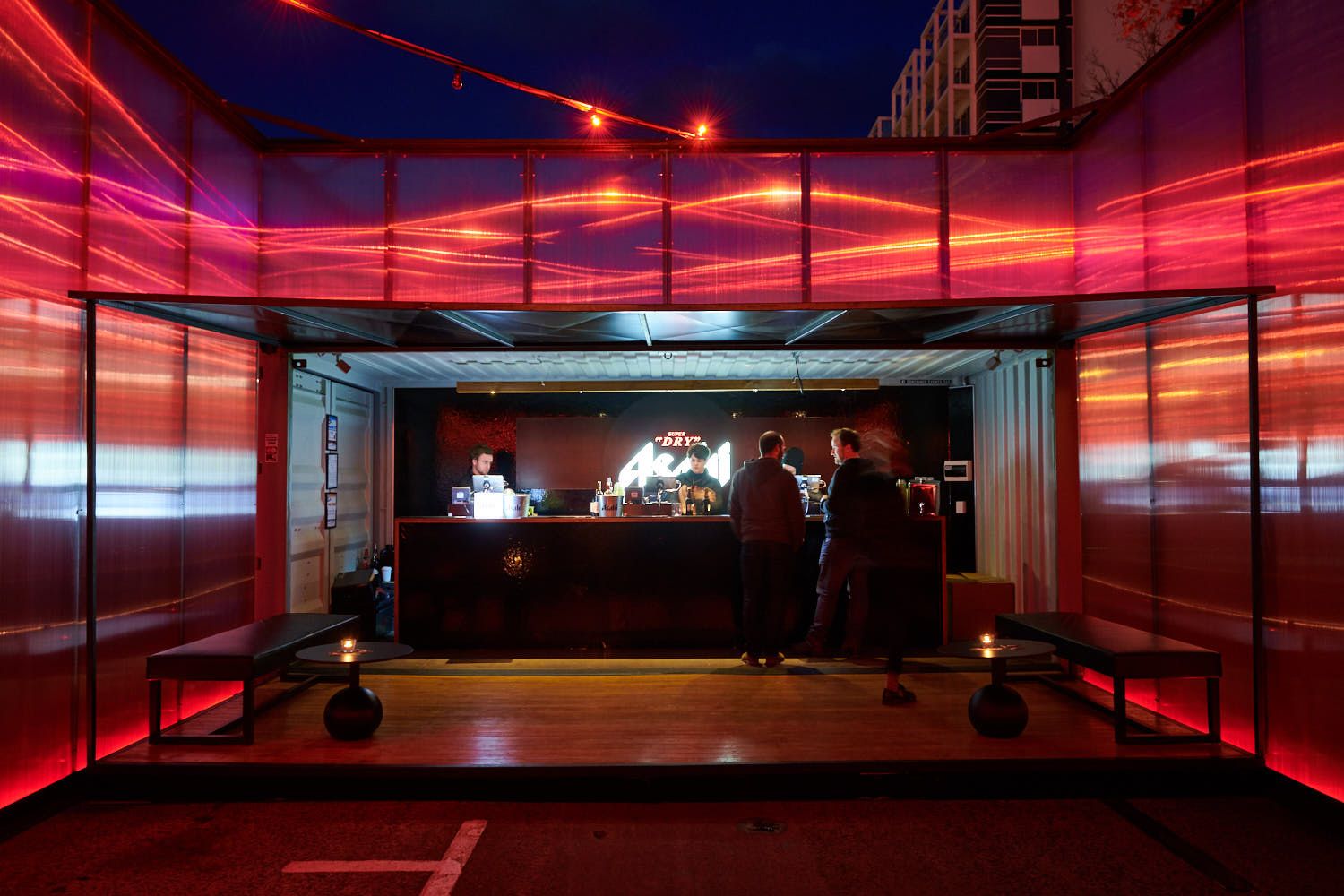 Asahi x Dark Mofo - brand activation, hospitality interior design, event production, build - Hobart, Tasmania, Australia