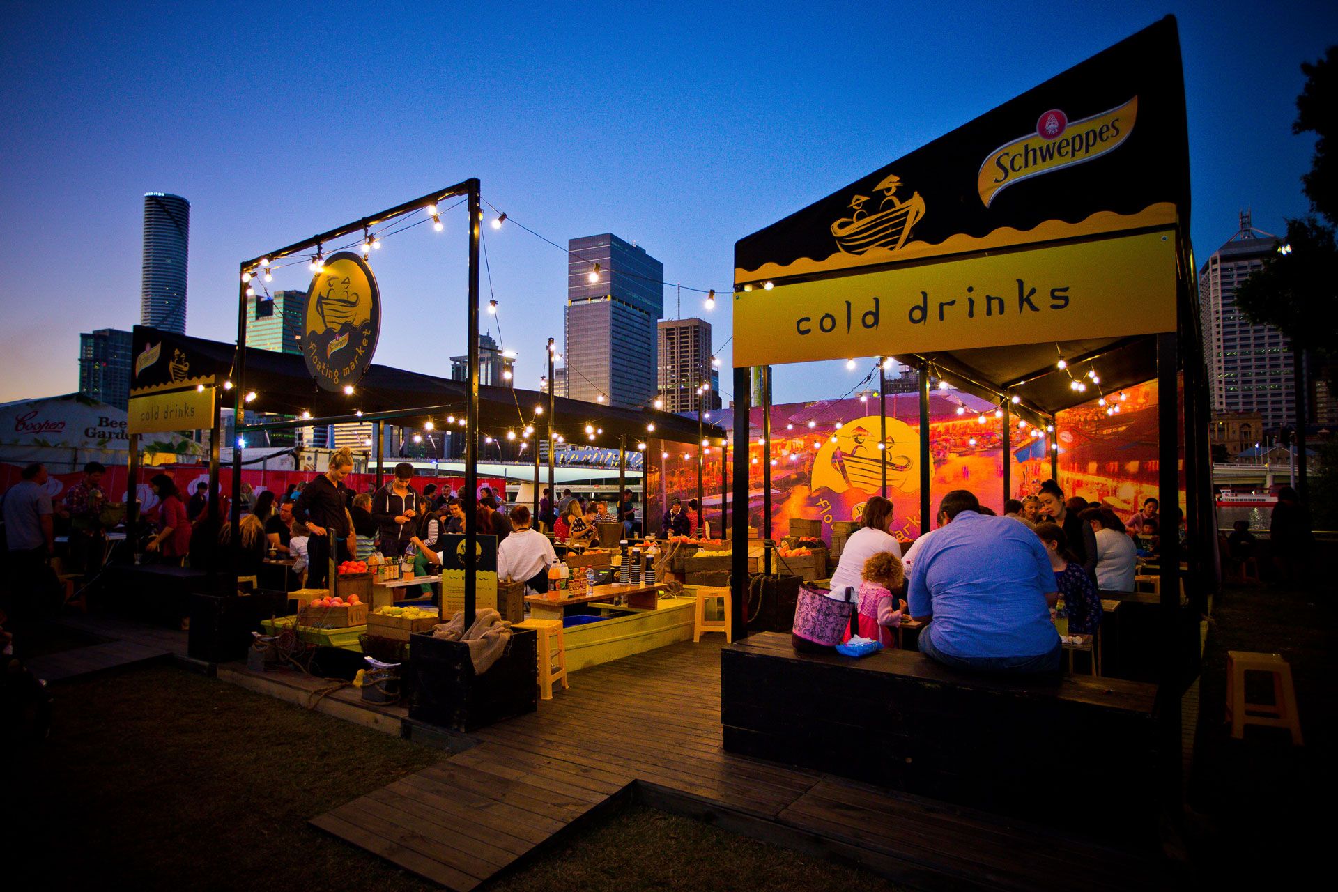 Schweppes Night Noodle Market - brand activation, event design and production, build and installation - Brisbane, Sydney, Melbourne, Australia