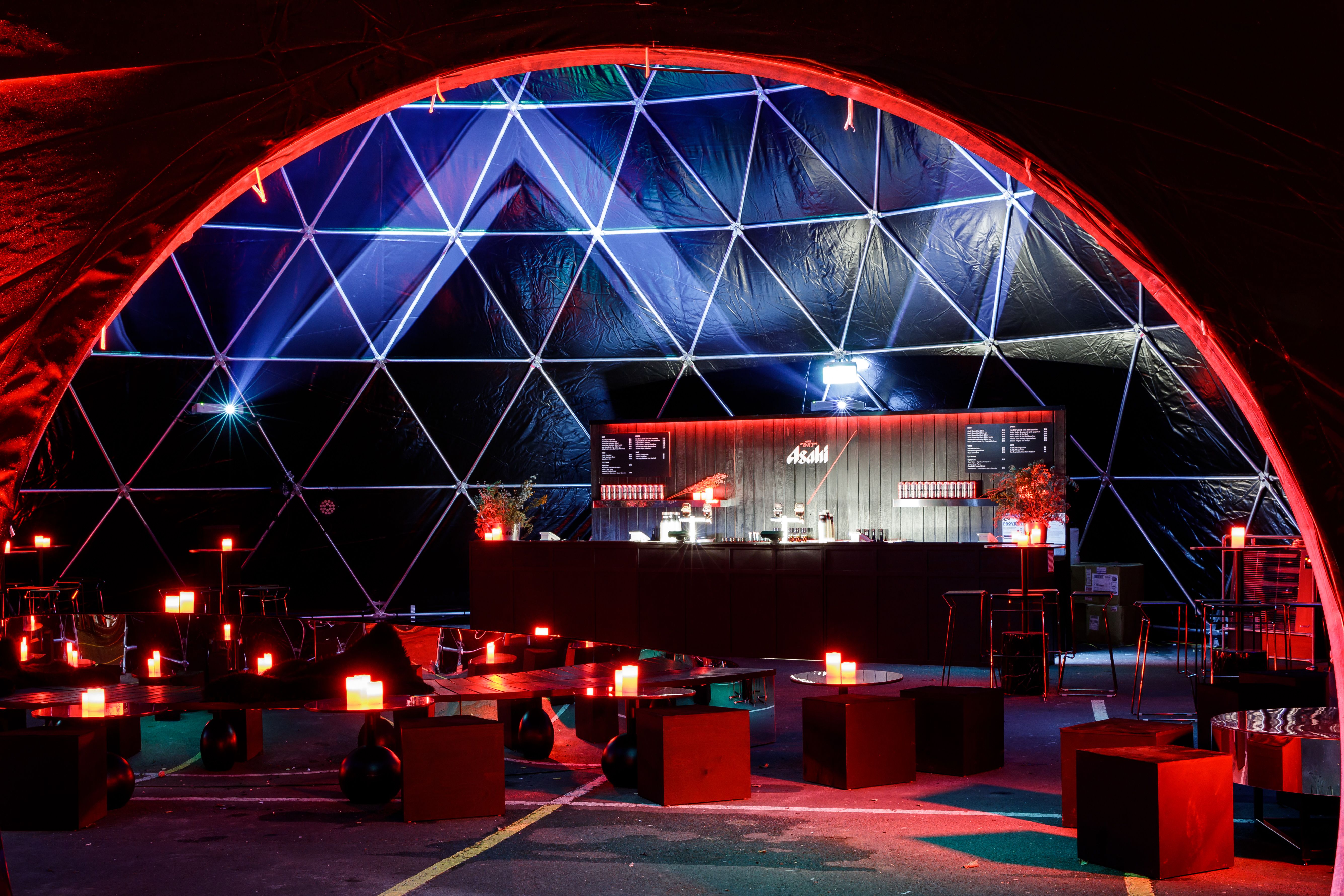 Asahi x Dark Mofo - brand activation, hospitality interior design, event production, build - Hobart, Tasmania, Australia