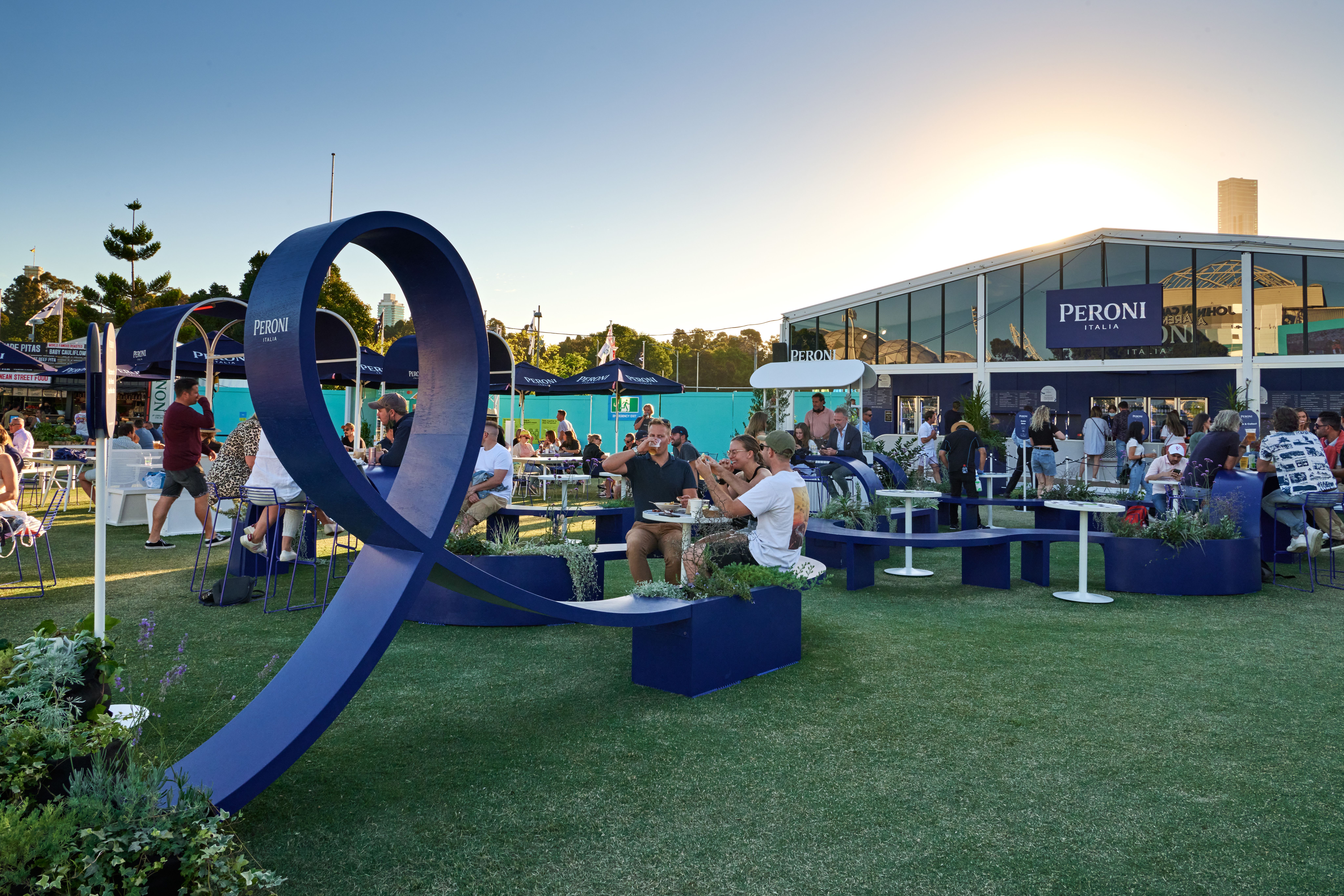 Peroni Australian Open - brand activation, event production, fabrication and build - Melbourne Park, Australia