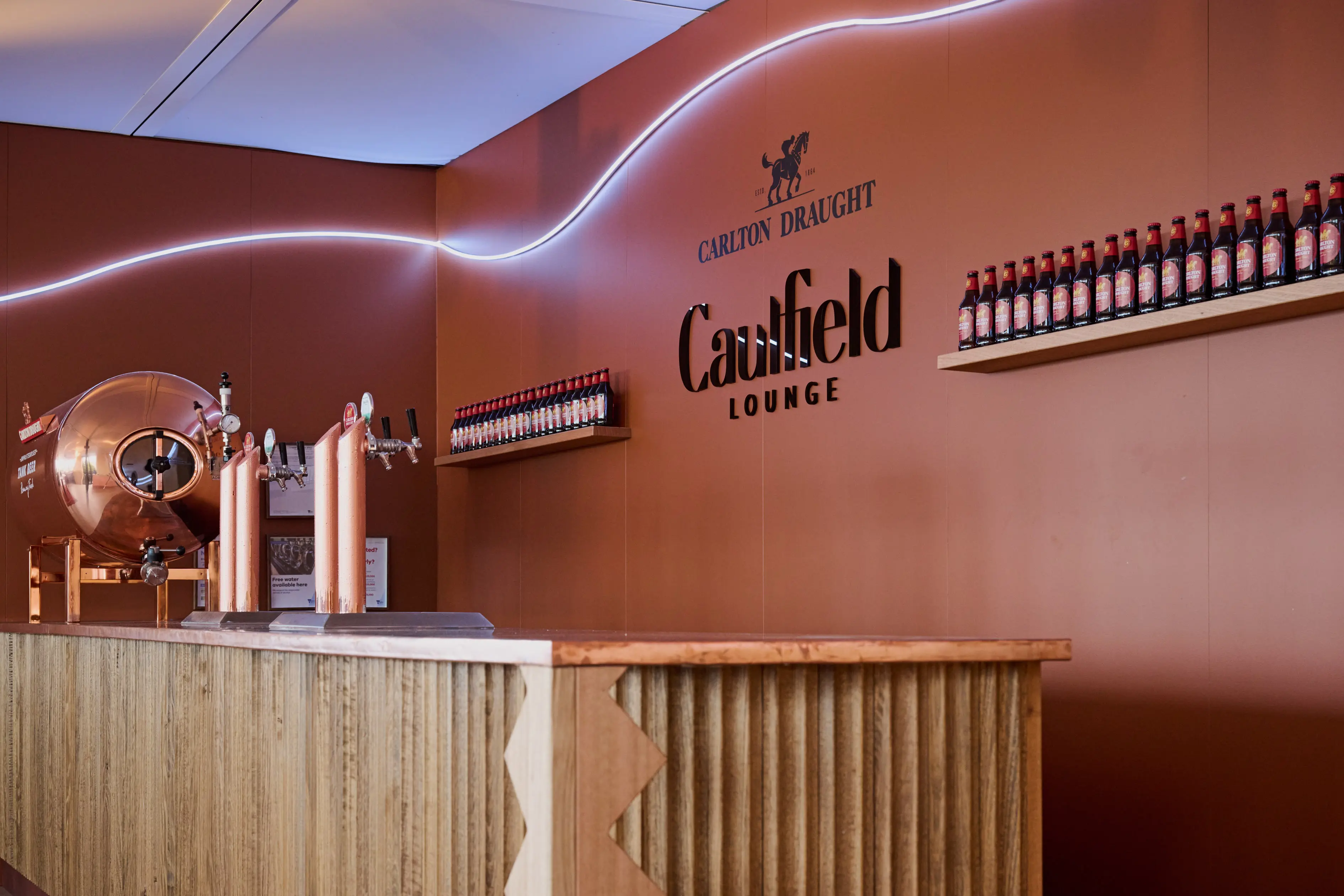 Carlton Draught Caulfield Lounge - hospitality interior design, event and activation - Caulfield Racecourse, Melbourne, Australia
