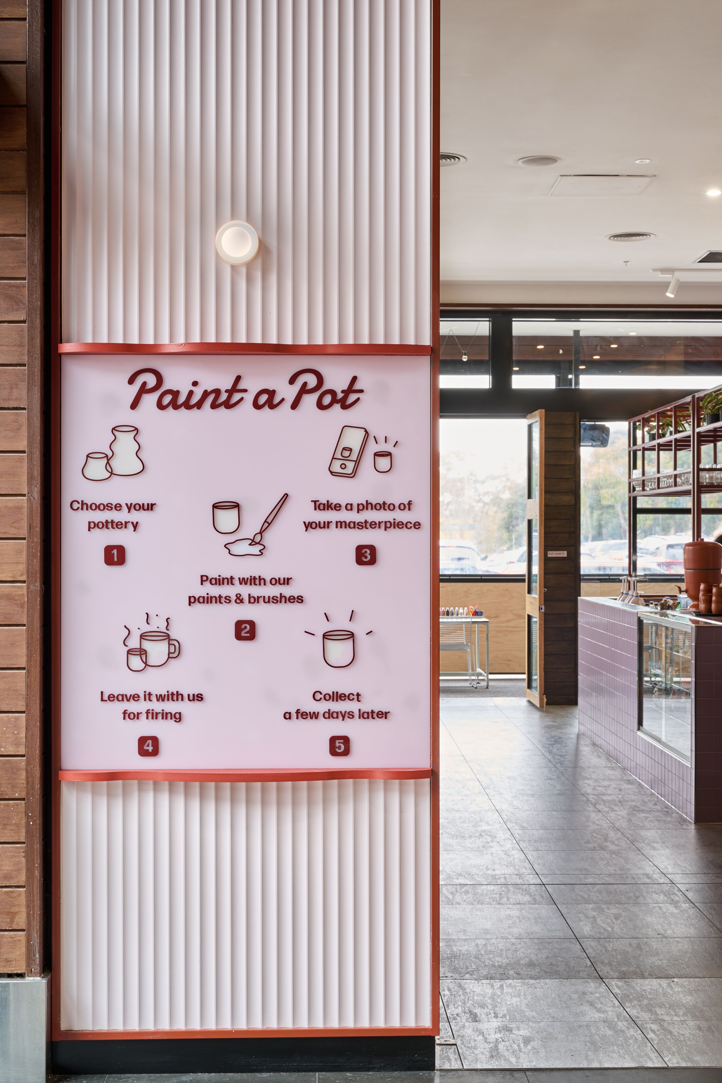 Paint-A-Pot - retail interior design, hospitality interior design - Westfied Fountain Gate, Melbourne, Australia